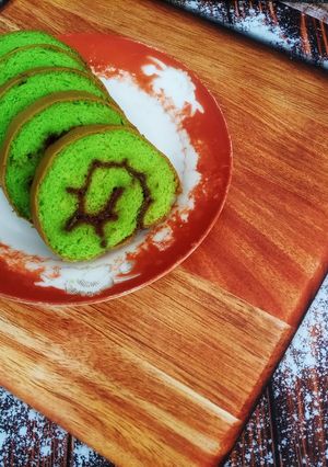 Foto resep Bolu Gulung Pandan ❤