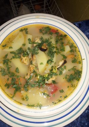 Una foto de Sopa de choritos