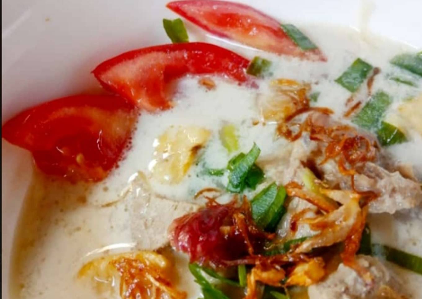 Soto daging kuah santan + susu