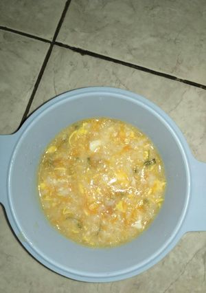 Foto resep Nasi tim telur ayam kampung gurih 9m+ MPASI