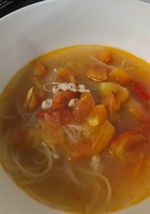 Hình của món Miến cà chua thịt bằm.