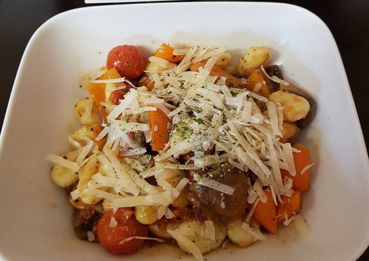 Recipe of Super Quick Homemade My Italian inspired Mushroom, Veg + Ginocci Pasta