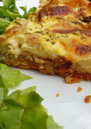 Une photo de Quiche pommes de terre chorizo et mozzarella