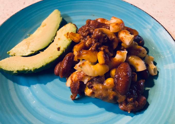 Steps to Prepare Super Quick Homemade Baked mexican chilli pasta