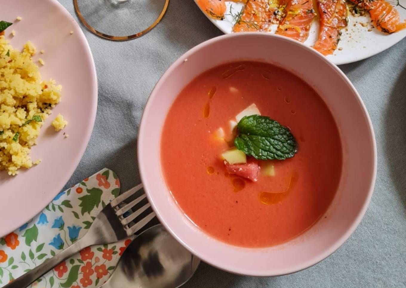 Gazpacho de tomate y sandía
