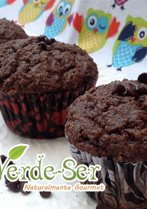 Una foto de Muffins de chocolate y lentejas