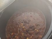 A picture of rotel soup in crock pot