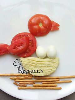 عکسی از دستور تزیین ساده غذای کودک