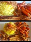 Tofu con zanahoria baby y cebolla caramelizada