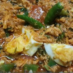 A picture of Restaurant style Chicken Bharta.