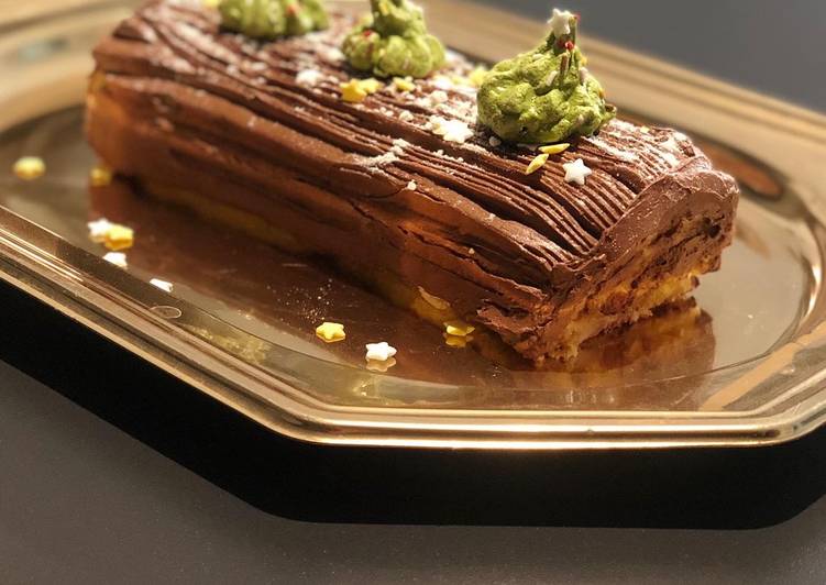 Comment Préparer Des Bûche crème pâtissière gd Marnier  Ganache # team tree