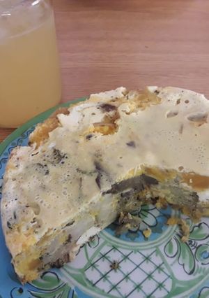 Una foto de Tortilla de verduras en el microondas
