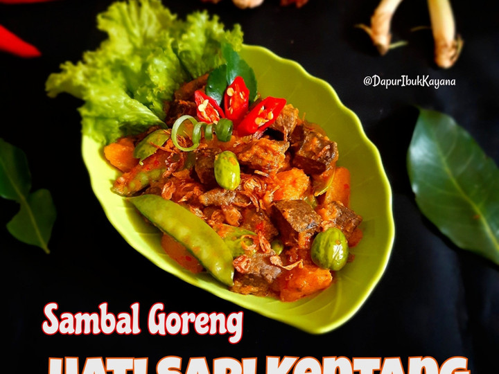 Resep 555. Sambal Goreng Hati Sapi Kentang, Lezat Sekali