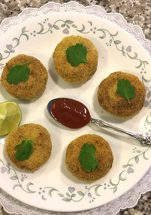 A picture of Matar Poha Cutlet.
