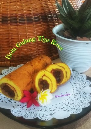Foto resep Bolu Gulung Tiga Rasa