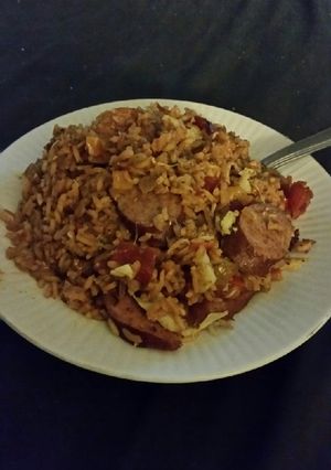 A picture of Brad's crab jumbalaya.