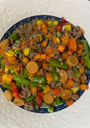 Foto resep Tumis Daging Giling Sayur Pedas