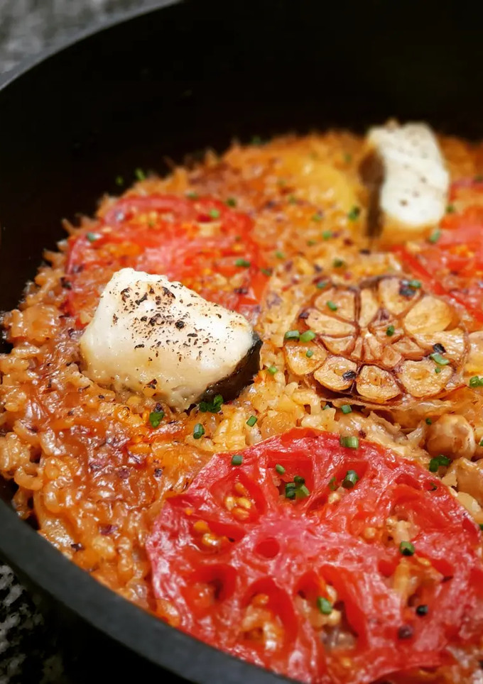 Una foto de Arroz al horno de bacalao
