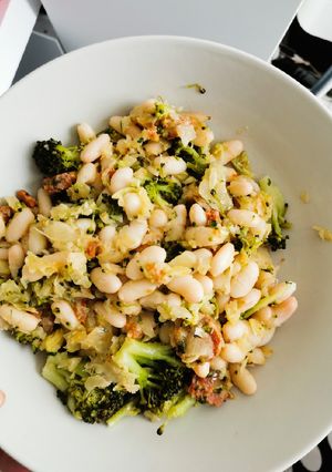 Una foto de Alubias con brócoli