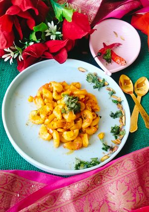 A picture of MACARONI (Cheese Corn Macaroni pasta).