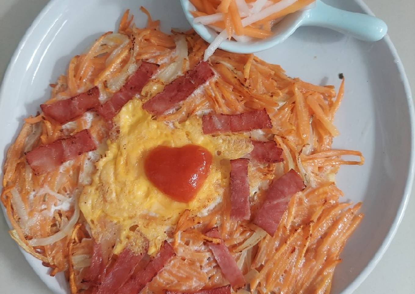 Sweat potato Rösti with Egg & Bacon