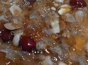 Foto resep Peach gum dessert collagen minuman sehat lo han guo