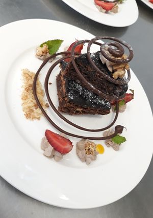 Una foto de Brownie de chocolate