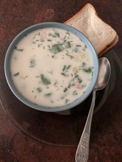 Фото Окрошка на курином бульоне.