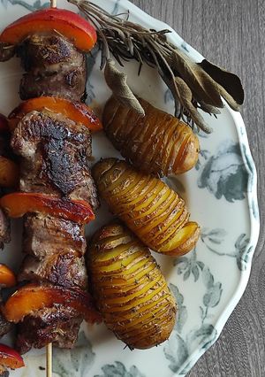 Une photo de Brochettes de canard aux abricots et miel