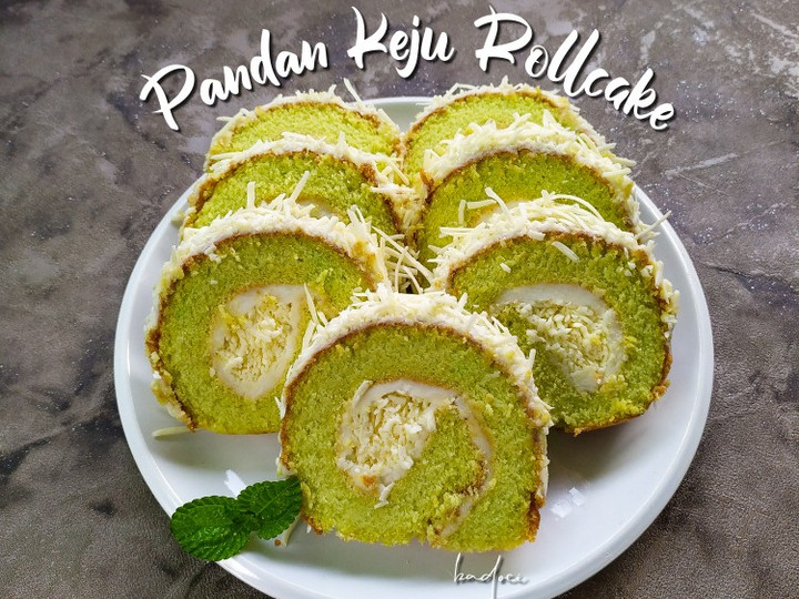 Resep Pandan keju rollcake Anti Gagal