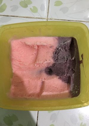Foto resep Es Krim Dwirasa (Cocopandan & Taro Oreo)