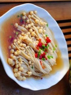 Hình của món Nấm hấp xì dầu.