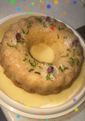 صورة لوصفة كيكة الزبادي بالسميد 😴☕️