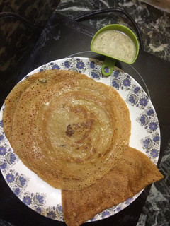 A picture of Wheat samolina crispy dosa.