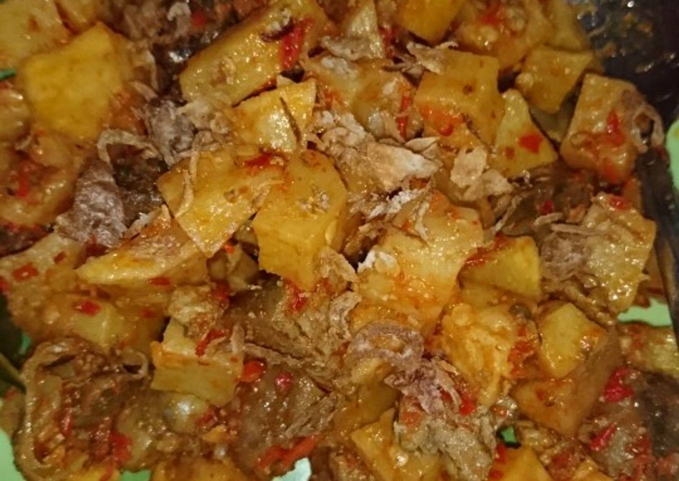 Balado kentang ati ampela ayam