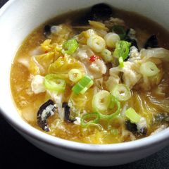 A picture of Wombok & Pork Hot Sour Soup.