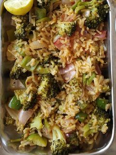 A picture of Broccoli mexican rice.
