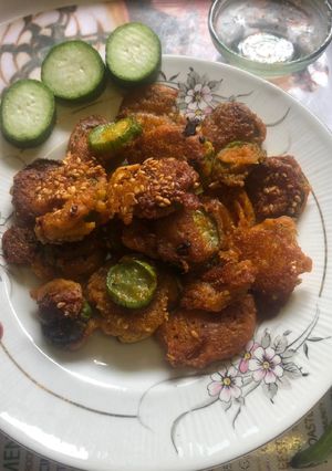 A picture of Sponge gourd pakore.