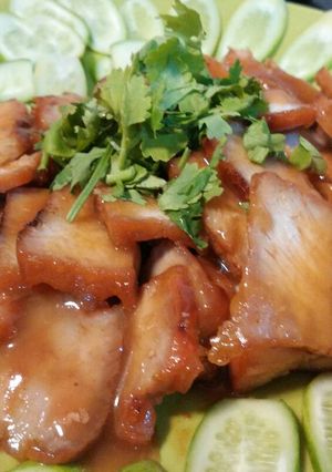 รูปของ หมูแดงอบน้ำผึ้ง (ไม่ใช้เตาอบ)