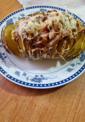 Töltött sült krumpli recept fotója