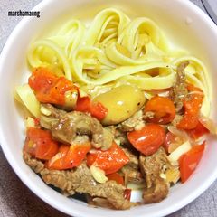 A picture of Beef Stroganoff Fettuccine.