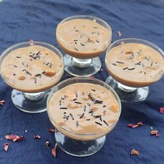 A picture of Coffee Flavoured Custard Loaded With Nuts.