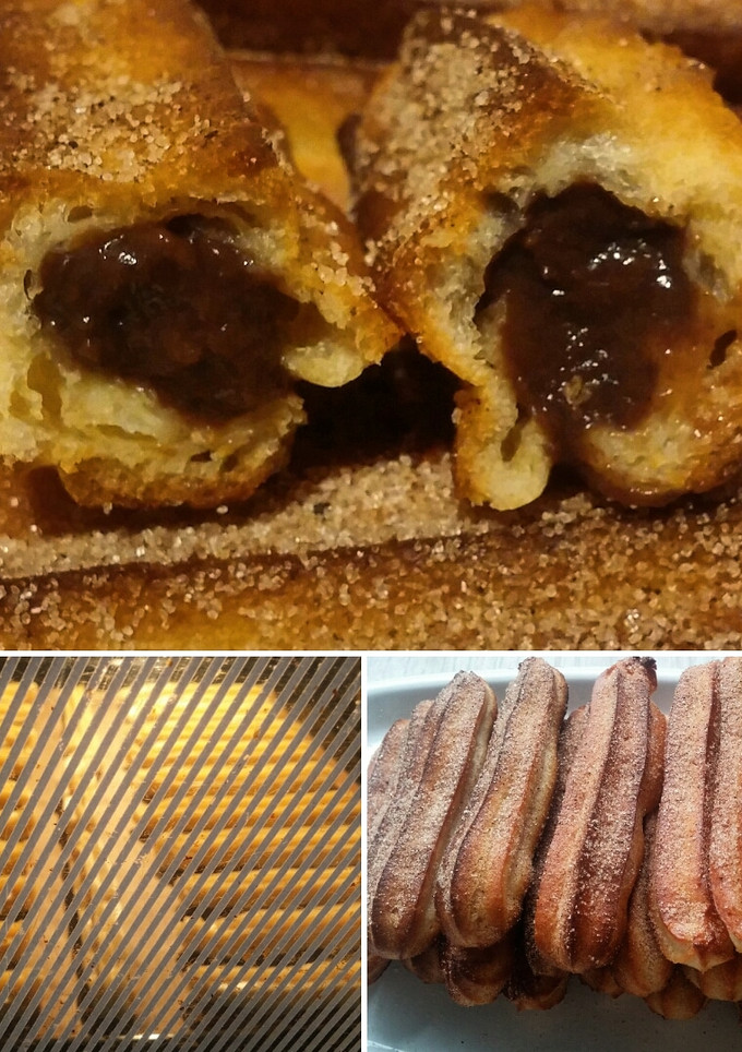 Una foto de Churros al Horno rellenos de crema de chocolate
