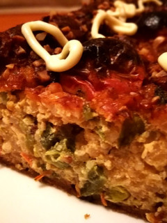 Una foto de Pudín aromático de sobras de arroz con hortalizas