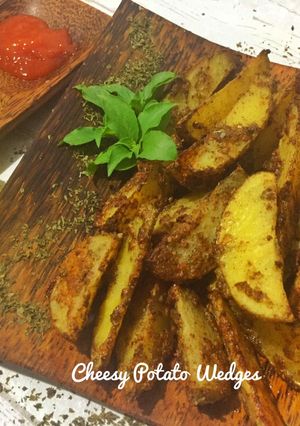 Foto resep Cheesy potato wedges