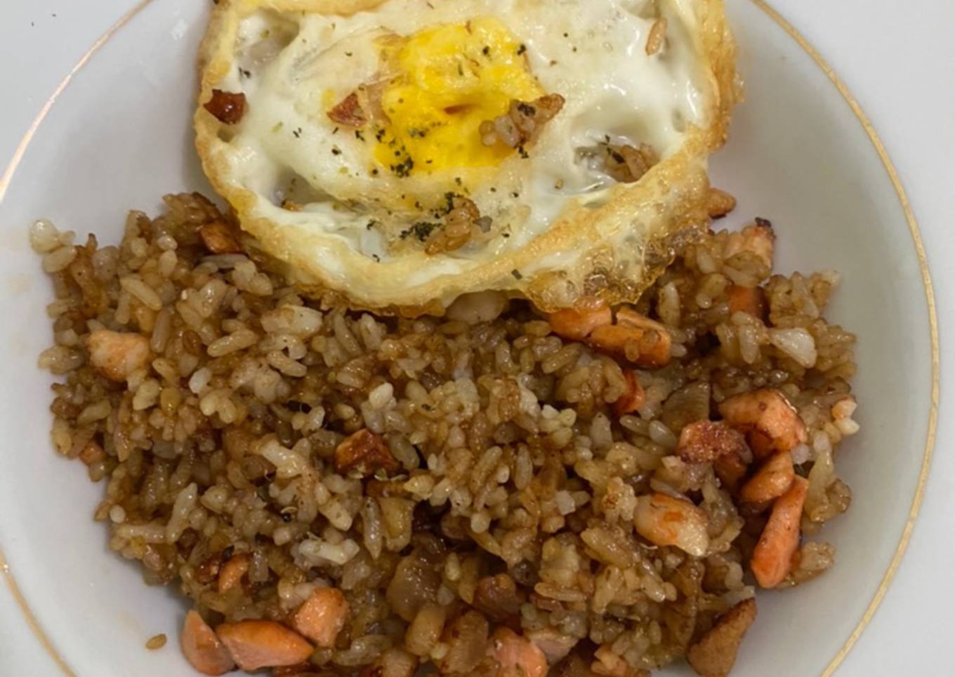 Nasi goreng udang salmon (MPASI)