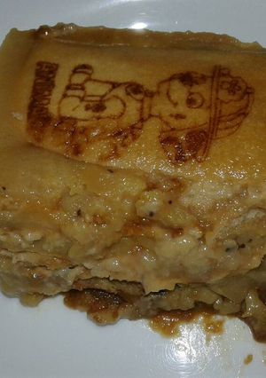 Una foto de Tarta rápida de galletas con caramelo