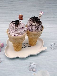 希臘優格藍莓堅果冰淇淋 的食譜成品照片