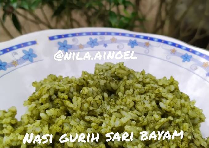 Nasi gurih sari bayam