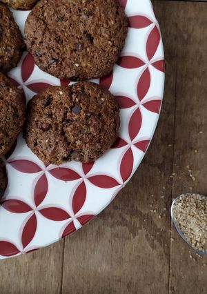 Une photo de Cookies choco-noisettes-sesame IG Bas